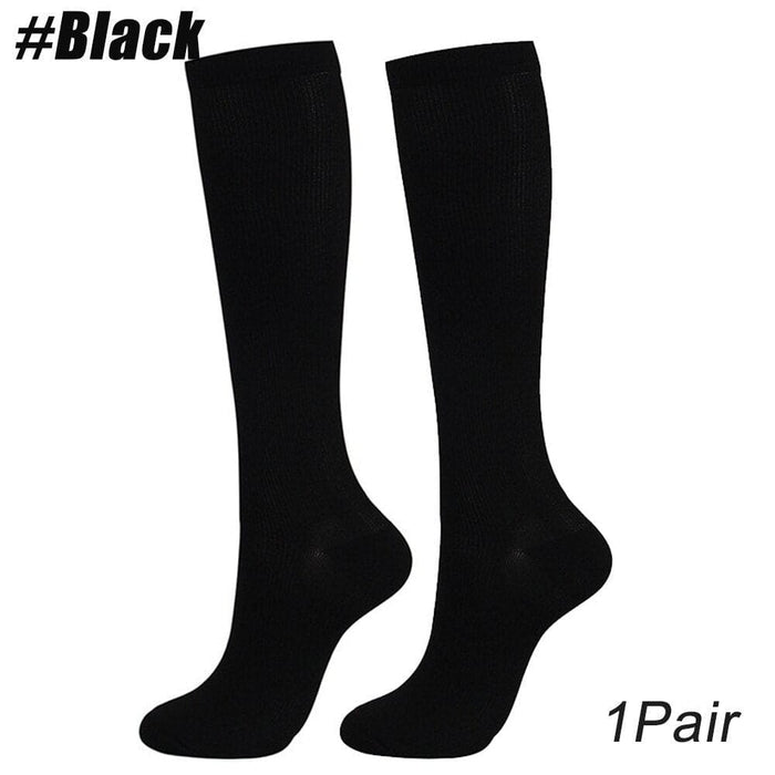 1pair Nylon Compression Simple In Tube Socks For Men Women