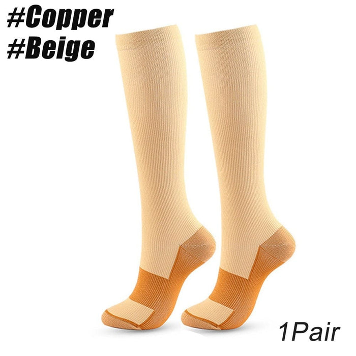 1pair Nylon Compression Simple In Tube Socks For Men Women