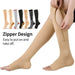 1pair Unisex Open Toe Calf Zipper Compression Stockings