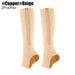 1pair Unisex Open Toe Calf Zipper Compression Stockings