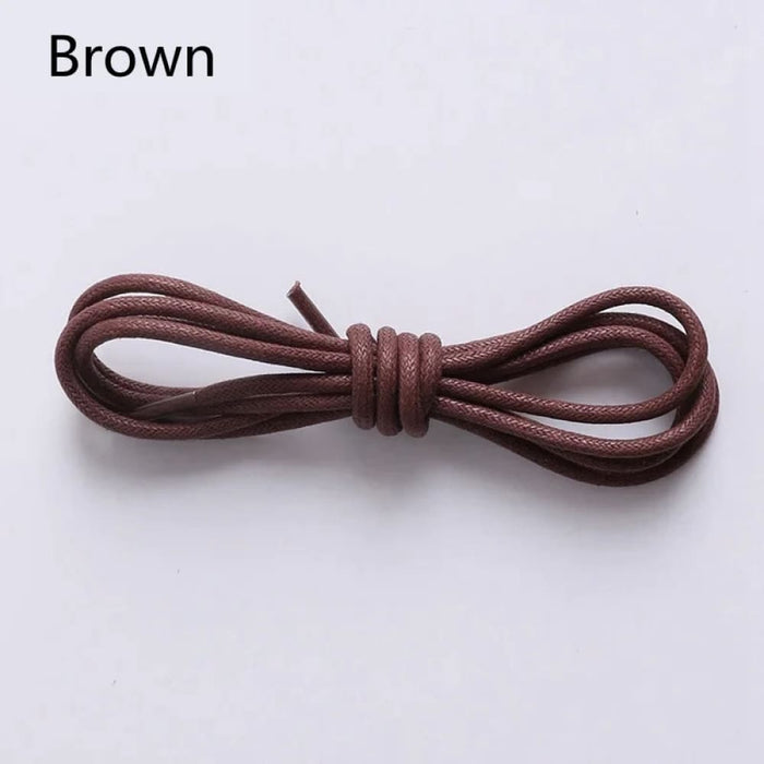 1pair Waxed Cotton Round Leather Waterproof Shoe Laces