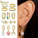 1pcs 925 Sterling Silver Gold-plated Earrings Exquisite Ear