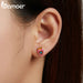 1piece Gold Enamel Rainbow Earring 925 Sterling Silver Love