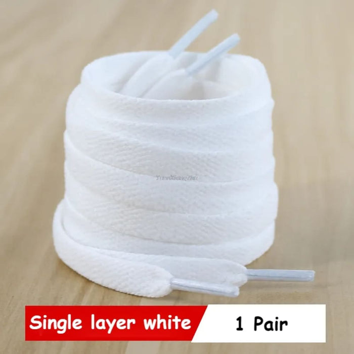 1set Af1 Buckle Original White Black Flat Shoe Laces