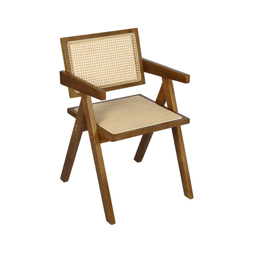 1x Walnut Wicker Armchair Dining Chair