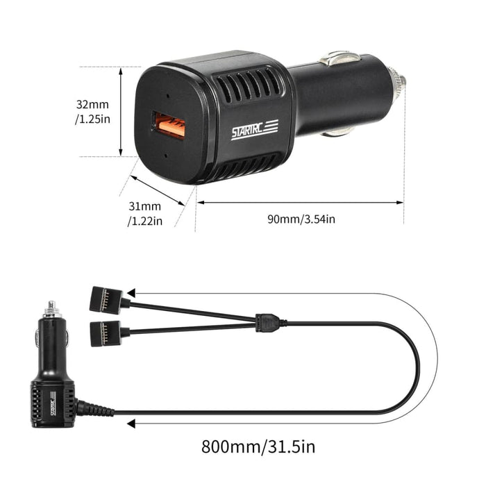 2 In 1 Battery And Remote Control Charging Car Charger