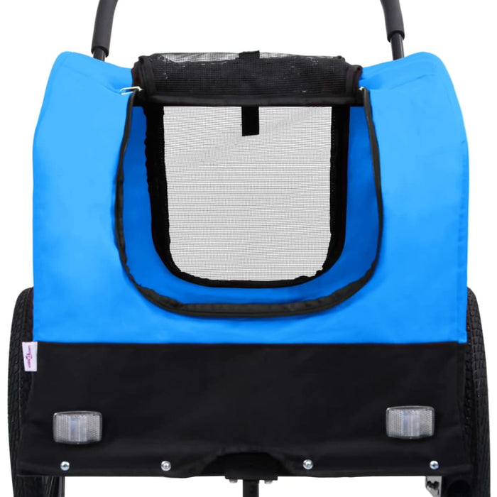 2-in-1 Pet Bike Trailer And Jogging Stroller Blue Black