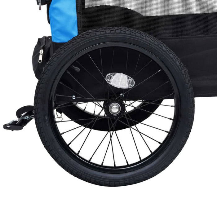 2-in-1 Pet Bike Trailer And Jogging Stroller Blue Black