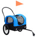 2-in-1 Pet Bike Trailer And Jogging Stroller Blue Black