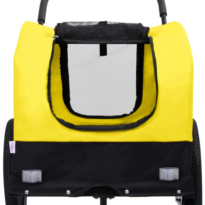 2-in-1 Pet Bike Trailer And Jogging Stroller Yellow Black