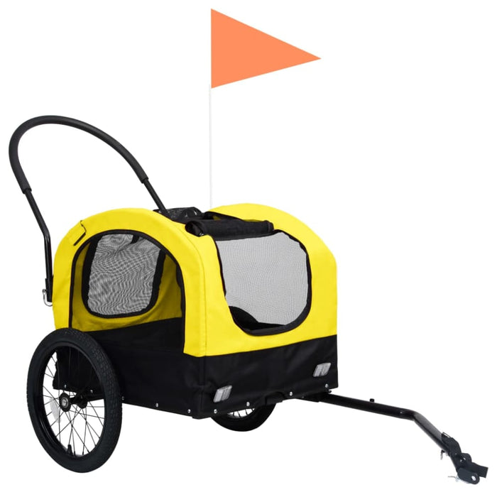 2-in-1 Pet Bike Trailer And Jogging Stroller Yellow Black