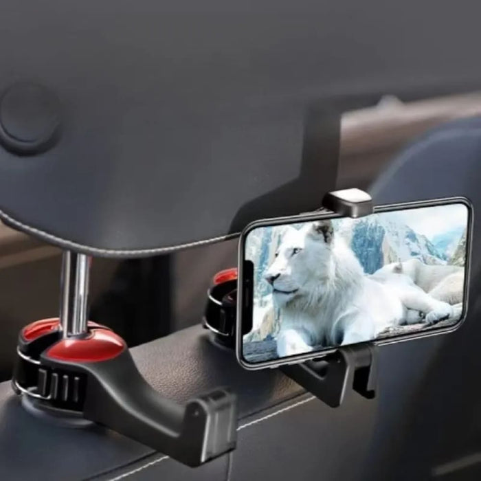 2 In 1 Car Hook With Hidden Rear Phone Holder