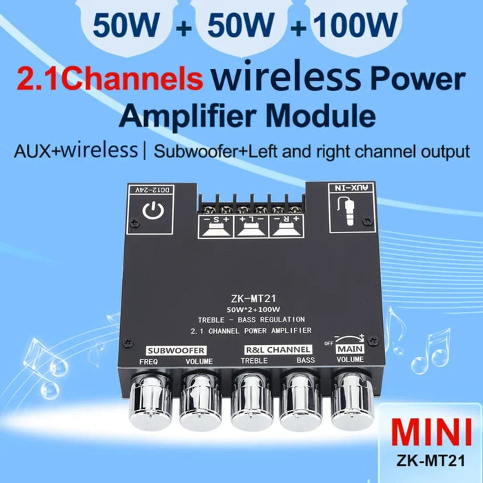 2.1 Channel Subwoofer Amplifier Board With Bluetooth