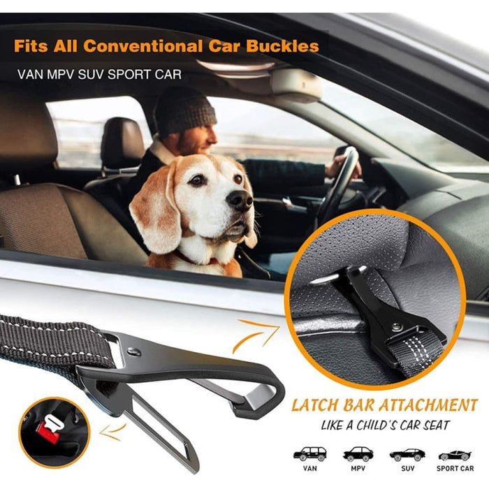 2 In 1 Elastic Reflective Pet Safety Car Seat Belt Latch