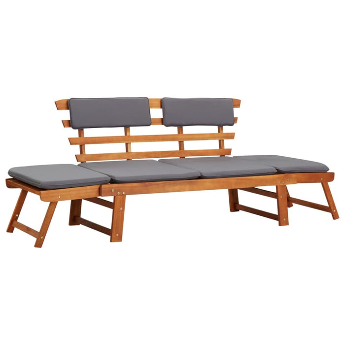 2-in-1 Garden Daybed With Cushion Solid Acacia Wood Apklb