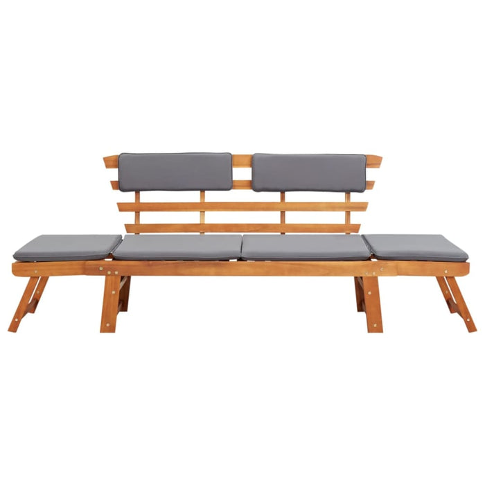 2-in-1 Garden Daybed With Cushion Solid Acacia Wood Apklb