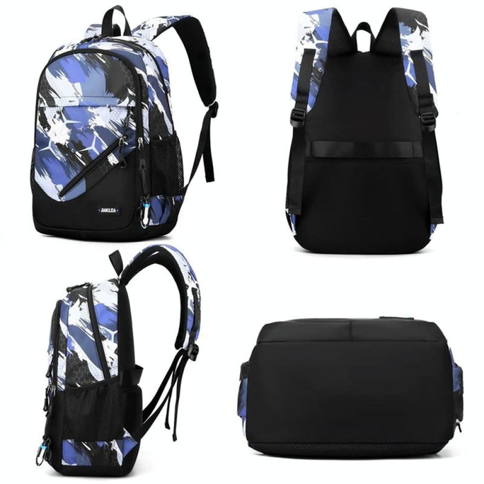 2 In 1 Lightweight Mens Backpack With Chest Bag Blue