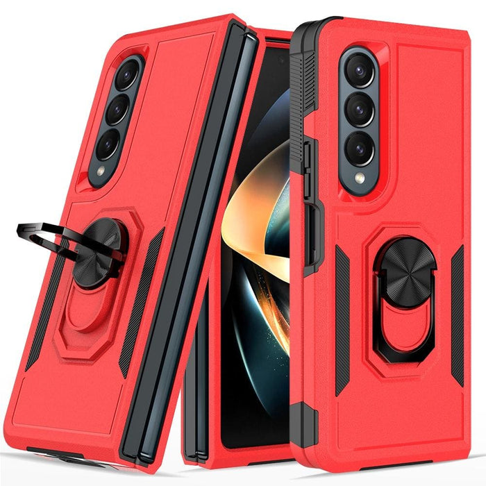 2 In 1 Pc Tpu Shockproof Case With Ring For Galaxy z Fold 4