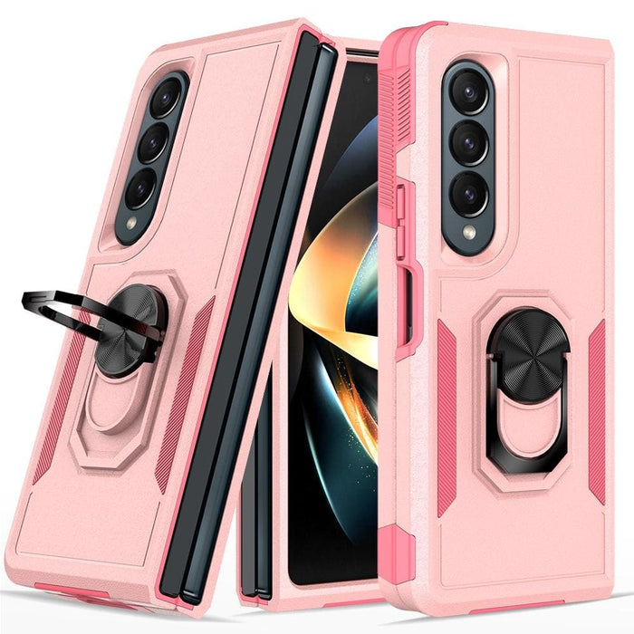 2 In 1 Pc Tpu Shockproof Case With Ring For Galaxy z Fold 4