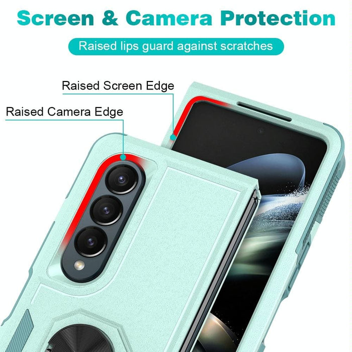 2 In 1 Pc Tpu Shockproof Case With Ring For Galaxy z Fold 4