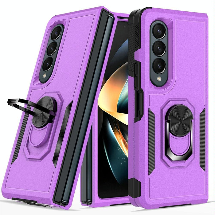 2 In 1 Pc Tpu Shockproof Case With Ring For Galaxy z Fold 4