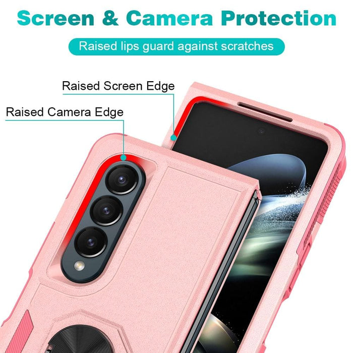 2 In 1 Pc Tpu Shockproof Case With Ring For Galaxy z Fold 4