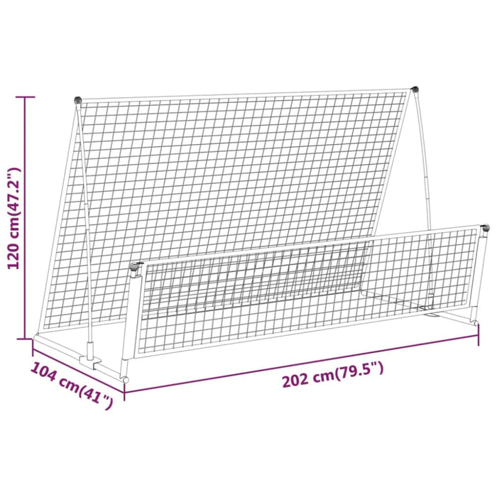 2 In 1 Soccer Rebounder Football Goal 202x104x120 Cm Steel