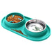 2-in-1 No-spill Detachable Slow Eating Food Water Pet Bowl