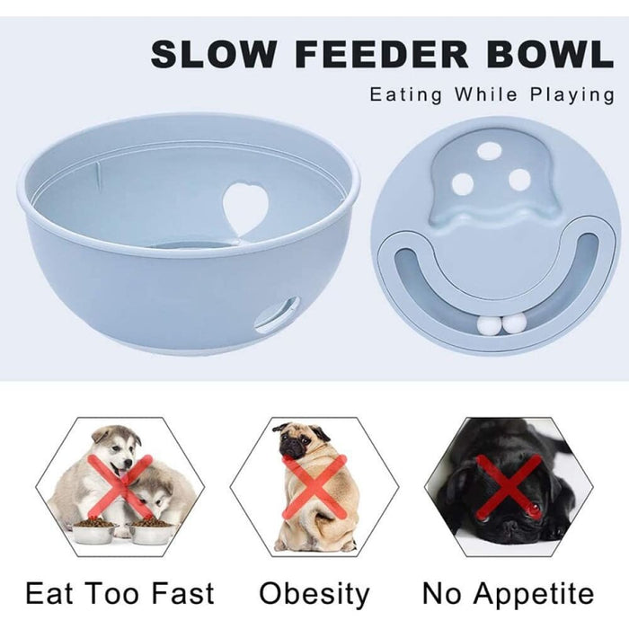 2 In 1 Non-toxic Slow Feeding Food Dispensing Pet Feeder