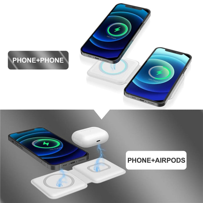 2 In 1 Qi Wireless Magnetic Charging Dock