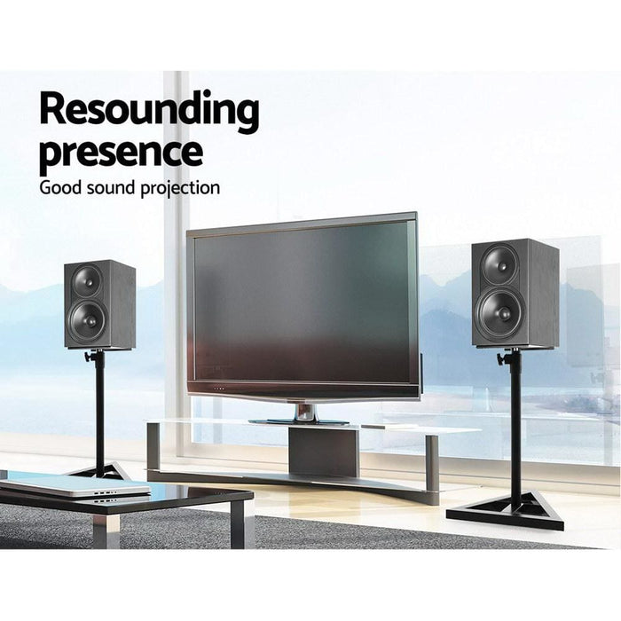 Set Of 2 120cm Surround Sound Speaker Stand - Black