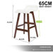 2 Set 65cm White Brown Wooden Bar Stool Sophia Leather