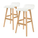 2 Set 74cm White Wooden Bar Stool Sophia Leather