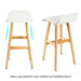 2 Set 74cm White Wooden Bar Stool Sophia Leather