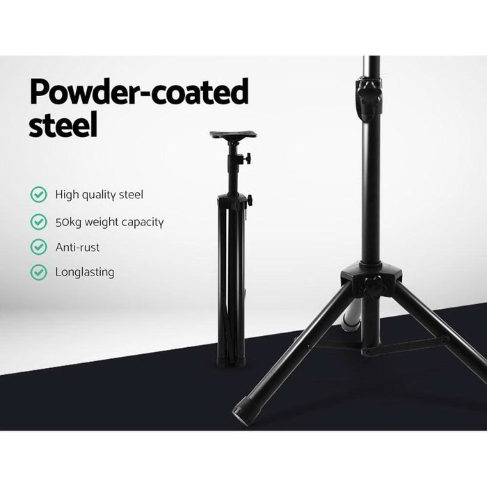 Set Of 2 Adjustable 120cm Speaker Stand - Black