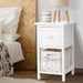 2 Pcs Artiss Bedside Table - White