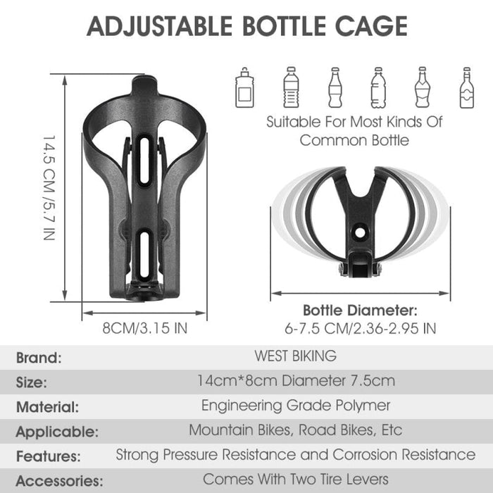 2 In1 Bicycle Water Bottle Cage With Tire Levers