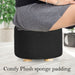 2 Set Black Fabric Ottoman Round Wooden Leg Foot Stool