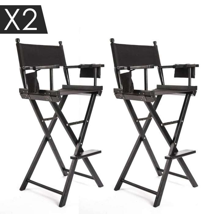 2 Set Black Folding Tall Chair Dark Humor Movie Director