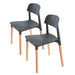 2 Set Black Retro Belloch Stackable Dining Cafe Chair