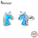 2 Colour Opal Licorne Stud Earrings For Women