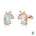 2 Colour Opal Licorne Stud Earrings For Women