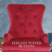 2 Set Red French Provincial Dining Chair Ring Studded Lisse