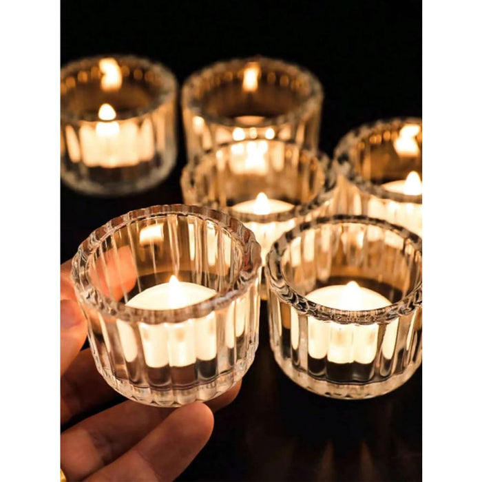 2 Glass Tealight Holders For Home Decor