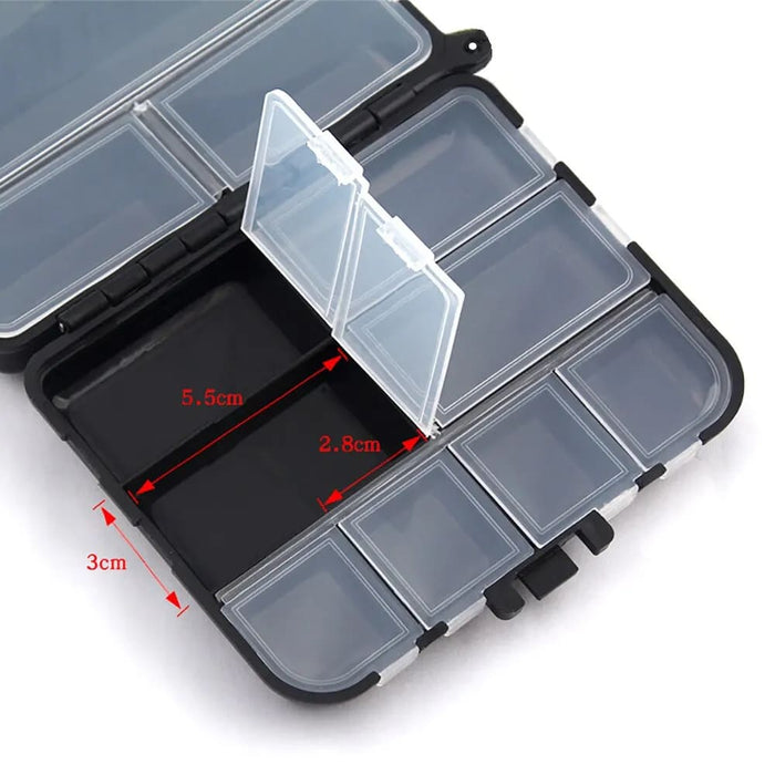 2 Layer Plastic Fishing Tackle Box With 12 Compartments