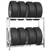 2-layer Tire Rack Silver 110x40x110 Cm Steel Opxnko