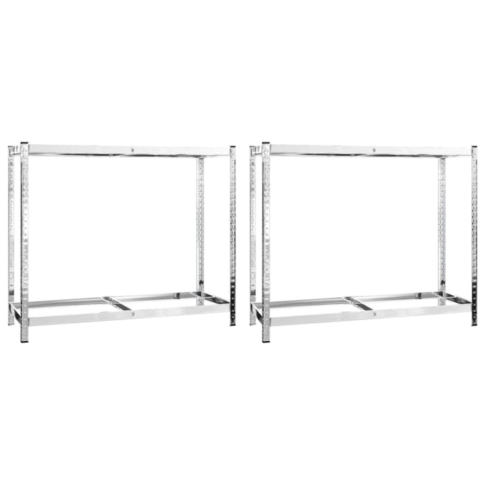 2-layer Tire Racks 2 Pcs Silver 110x40x110 Cm Steel Opxnkx