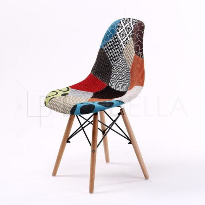 2 Set Multi Colour Retro Dining Cafe Chair Dsw Fabric