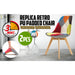 2 Set Multi Colour Retro Dining Cafe Chair Padded Seat