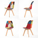 2 Set Multi Colour Retro Dining Cafe Chair Padded Seat